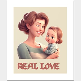 REAL LOVE, MOTHERS DAY, GIFT FOR MOTHER Posters and Art